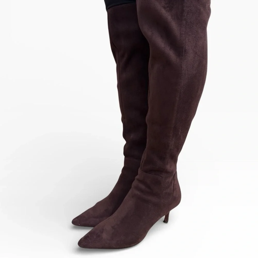 Charles by Charles David Atypical OTK Boots Mocha Brown Suede Size US 7.5 Women